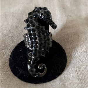 Black Seahorse Ring
